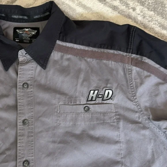 Harley-Davidson Button Up Mechanic Shirt American Classic Motorcycles Biker 3XL - Picture 2 of 7